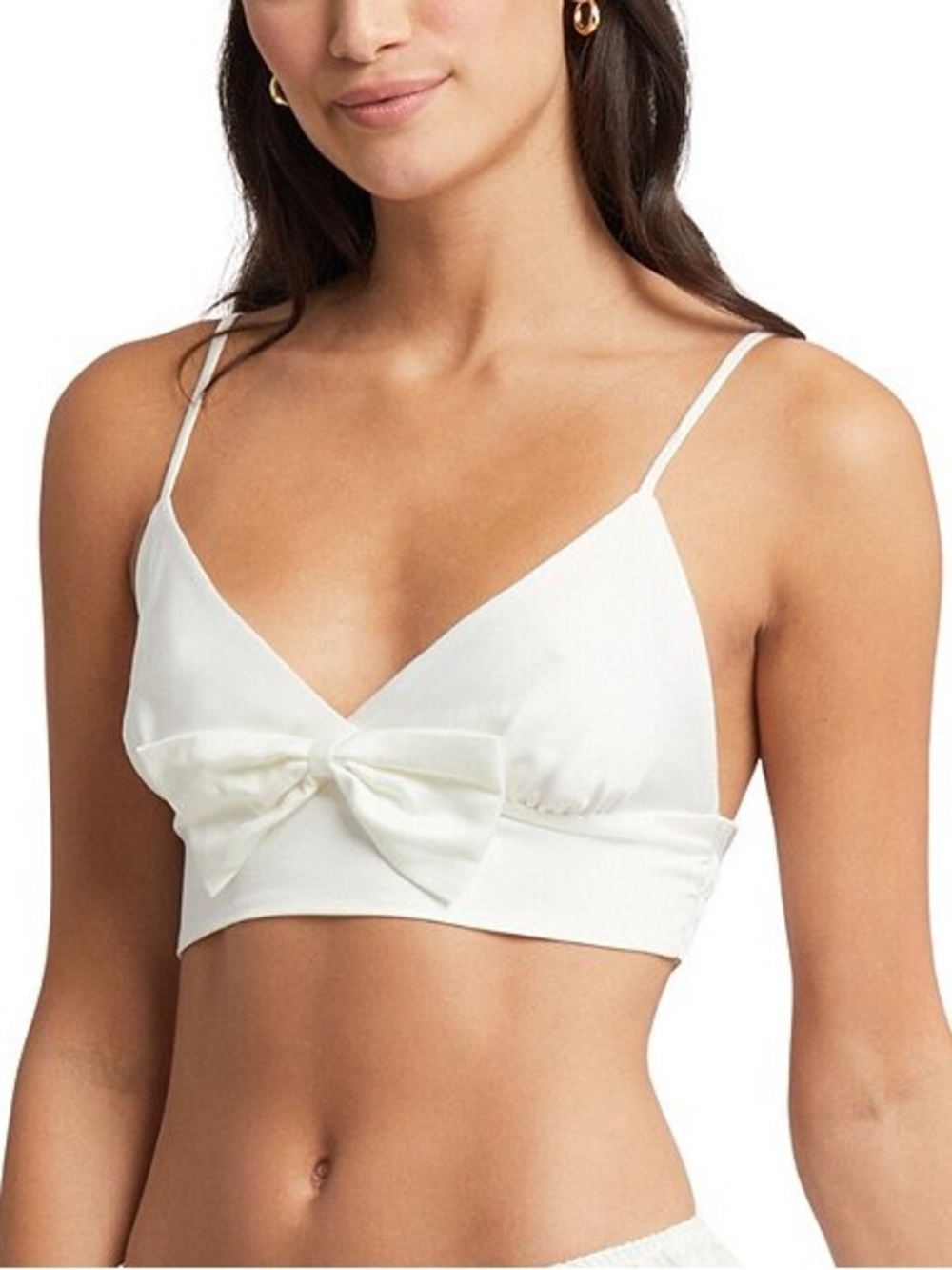 Rya Collection Shimmer Charmeuse Bralette Ivory Color, size Medium